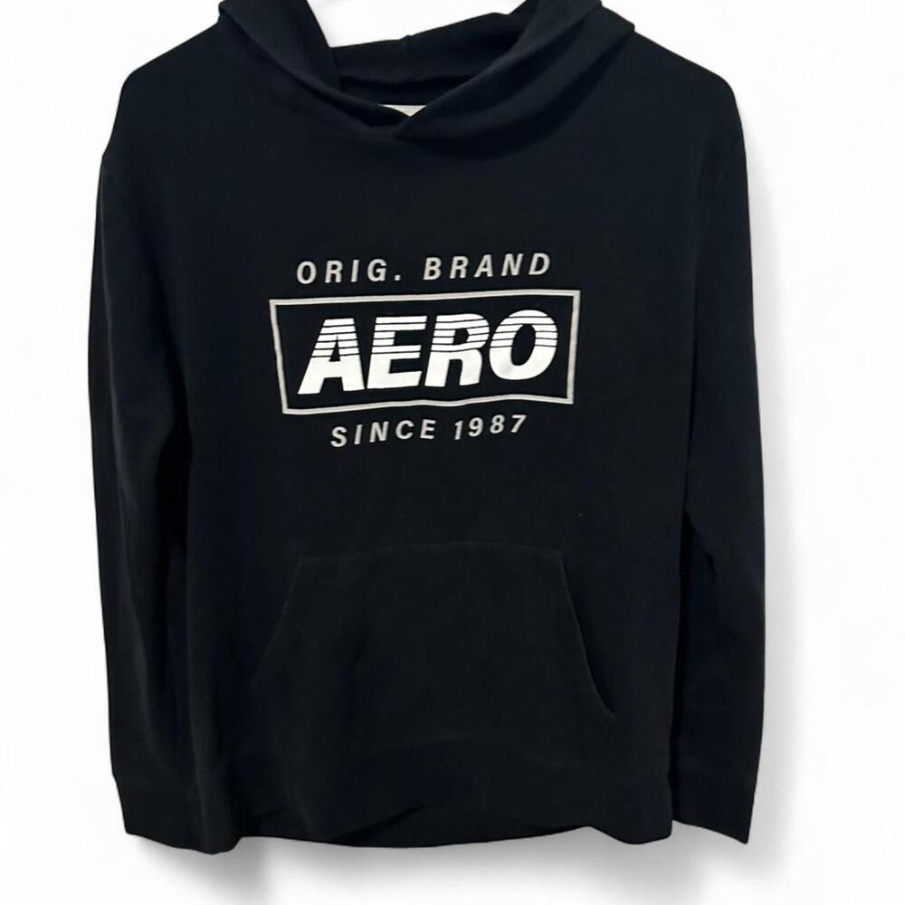 Aeropostale black hoodie with white